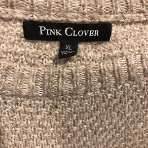 Pink Clover Cable Knot Sweater